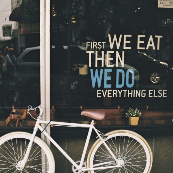 white commuter bike